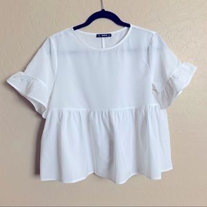 SHEIN white peplum top